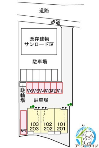 サンロードⅤの区画図|※類似部屋