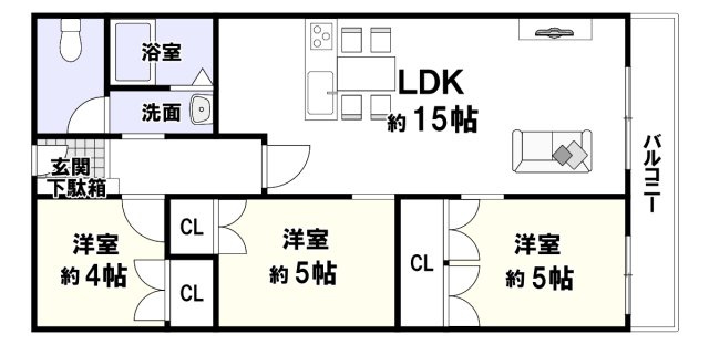 ローレルハイツ茨木総持寺2号棟の間取り