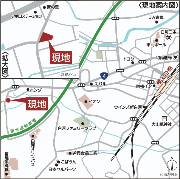 新築戸建・新築建売　西郷村小田倉第33　小田倉小・西郷第二中の地図