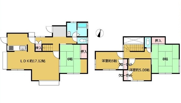 中古戸建　鳩山町松ヶ丘1-14-15（リフォーム住宅）の間取り