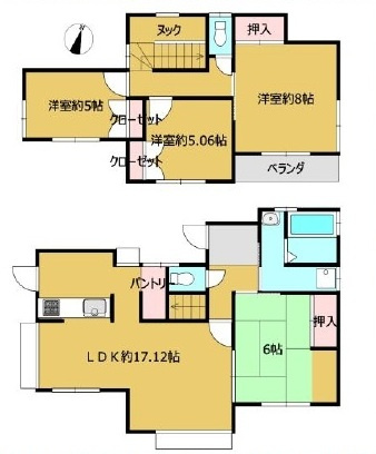 中古戸建　鳩山町松ヶ丘1-14-15（リフォーム住宅）の間取り