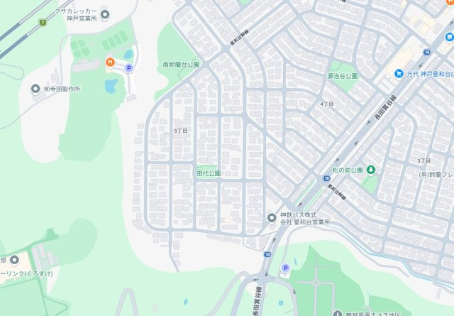 神戸市北区星和台　新築一戸建ての地図