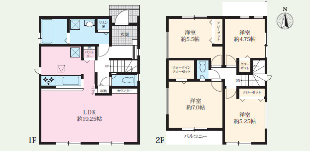 平塚市御殿4丁目15期　新築戸建　全5棟4号棟の間取り