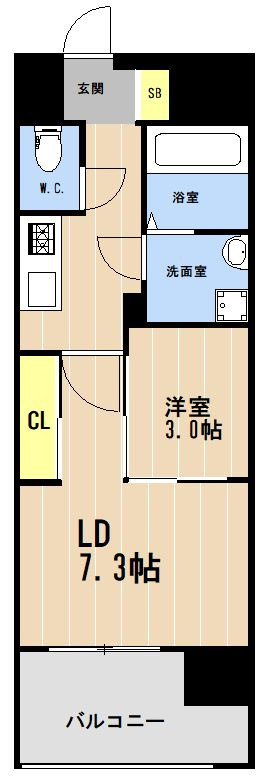 デルソーレ天神の間取り