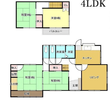 明石市大久保町高丘1丁目　中古戸建の間取り|4LDKです。