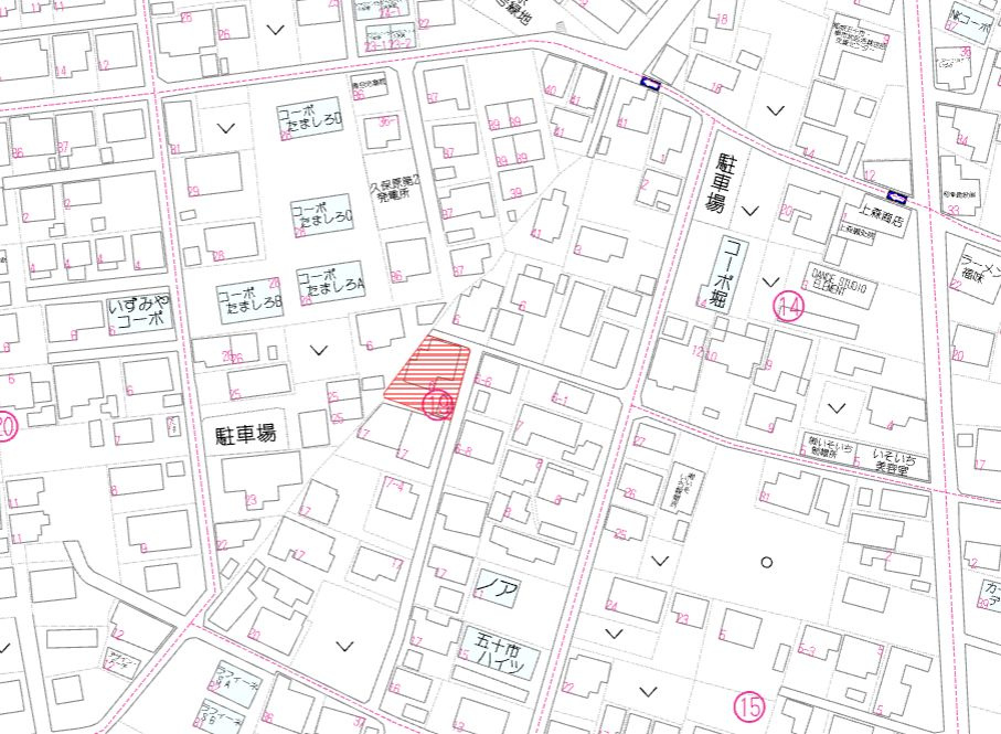 都城市久保原町の売地の土地図