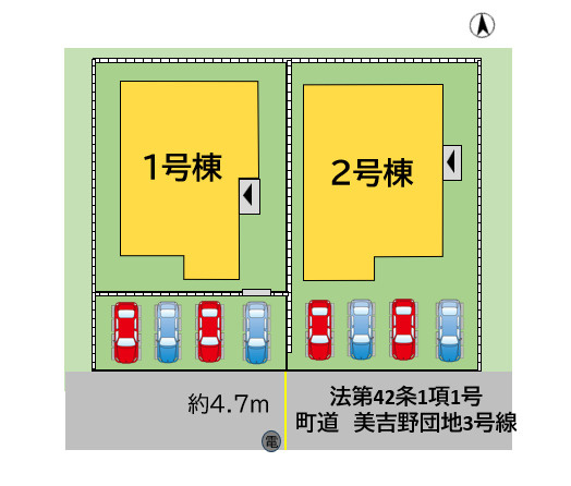 遠賀郡水巻町美吉野4期1号棟の区画図