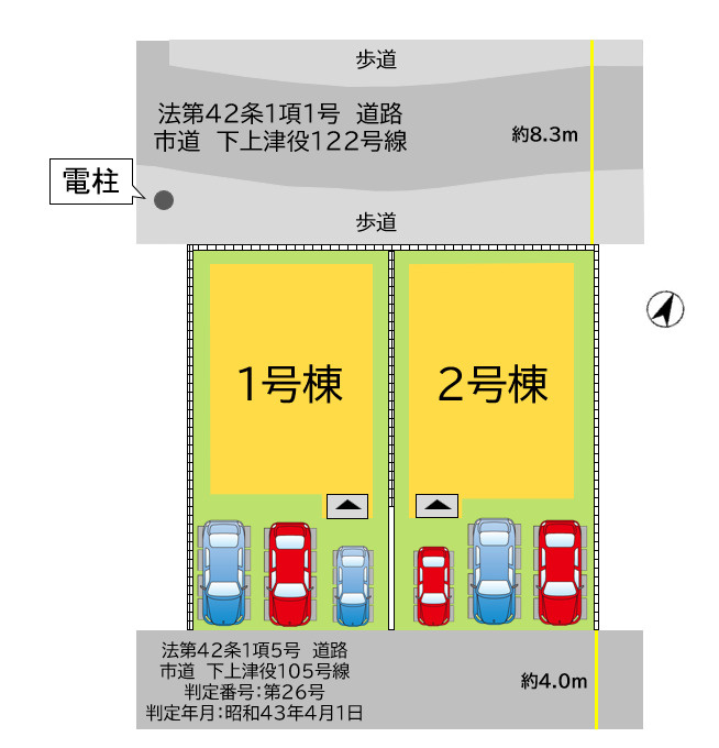 北九州市八幡西区下上津役4丁目3期1号棟の区画図