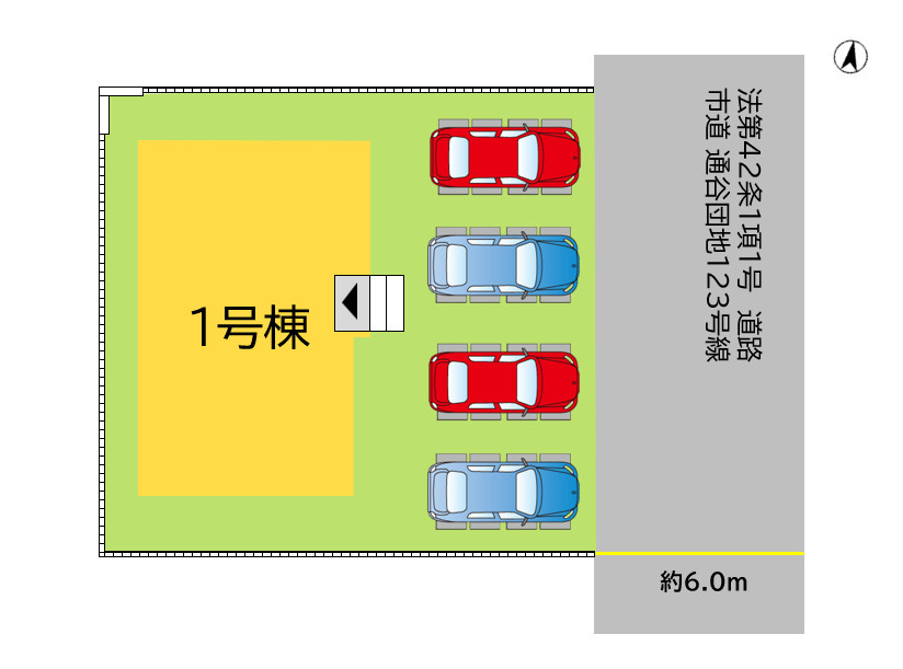 中間市通谷6丁目2期1号棟の区画図