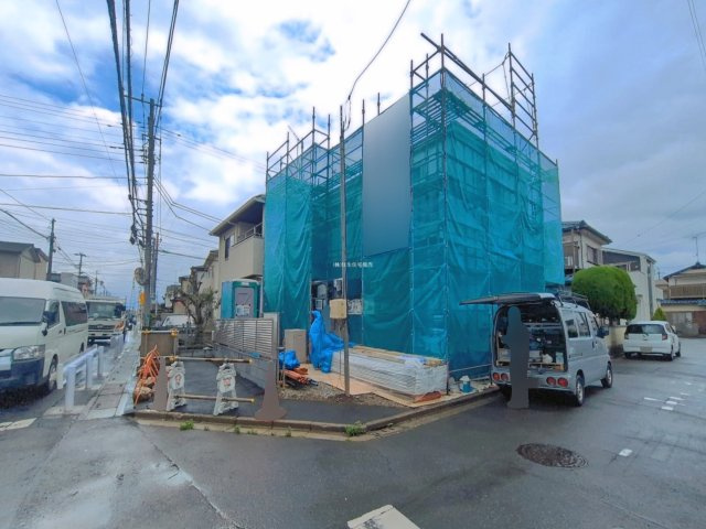 ふじみ野市亀久保の新築一戸建の前面道路含む現地写真|北東側約4.2m公道です。