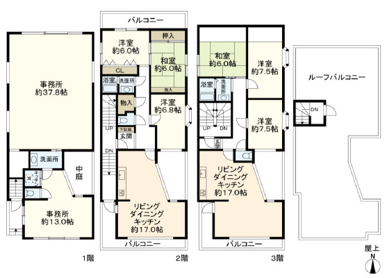 兵庫県西宮市甲子園口1棟売りマンション【コスモビル】の間取り