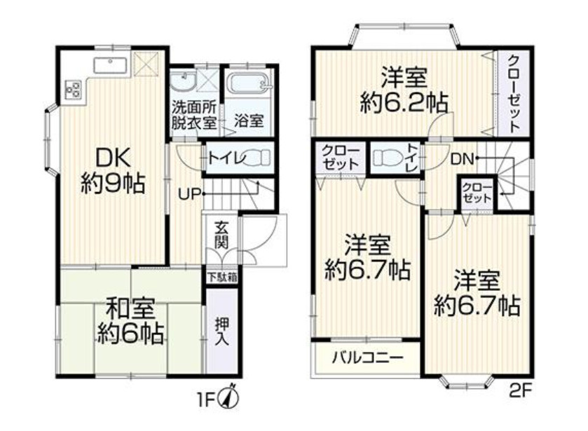 横浜市緑区長津田1丁目 中古戸建て【仲介手数料無料】の間取り
