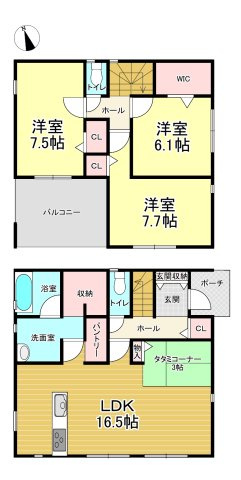 【間取り】 | クレイドルガーデン石巻市向陽町　第9