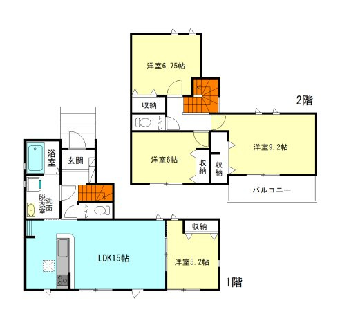 【間取り】 | リナージュ高崎市石原町01期ー① | モダンな洋室仕様！
2階は全室6帖以上のゆったり間取り！