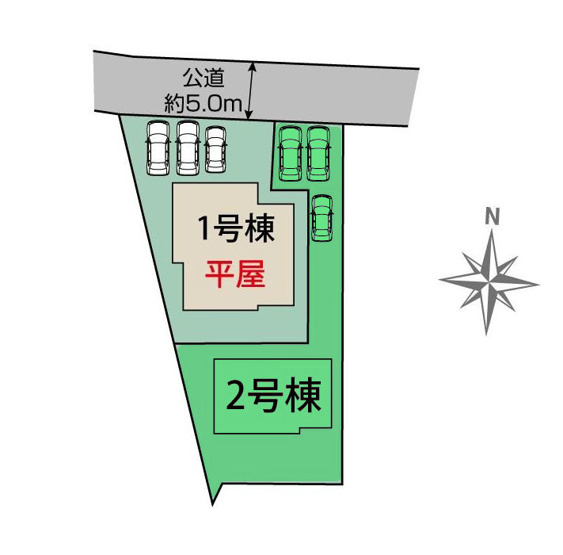 【区画図】 | ブルーミングガーデン高崎市倉賀野町ー② | 倉賀野駅まで1Km！
カースペースは3台駐車可能！