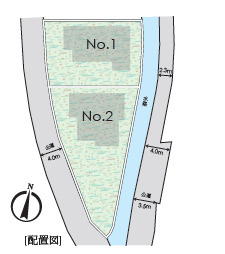 小田原市酒匂　築後未入居戸建　全2棟1号棟の区画図