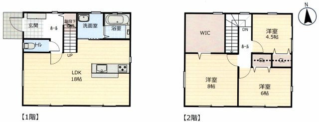 高岡町戸建ての間取り