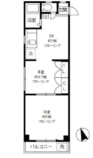 杉並区阿佐谷北５丁目の賃貸マンションの間取り