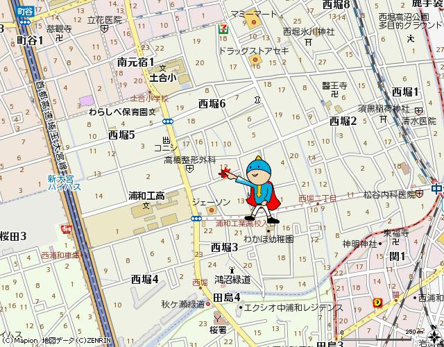 ロキシーパンセ中浦和の地図