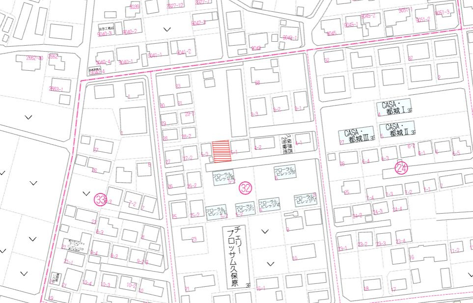 都城市久保原町の売地の土地図