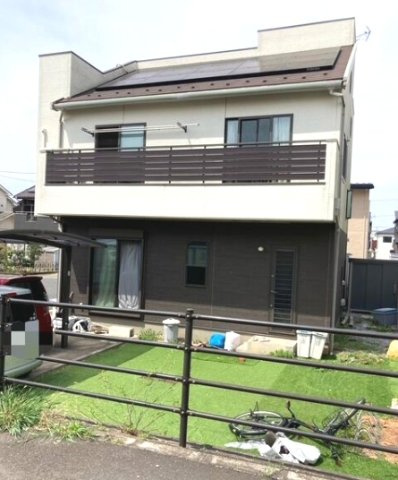 成田市本城　中古戸建の庭|オール電化エコキュート IH 太陽光発電システム 高気密高断熱 3階ルーフバルコニー 上下水車2台 
