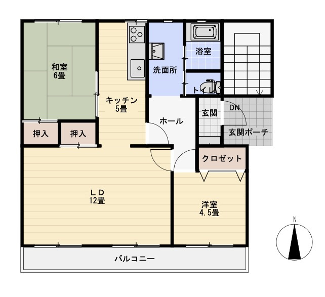 [中古マンション] 熊谷市銀座 熊谷銀座団地 17号棟の間取り