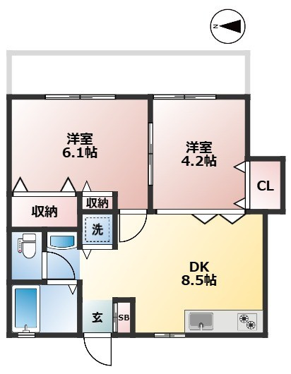 ベルエール下北沢　独立洗面台　キッチンに窓　ハウスメーカー施工の間取り