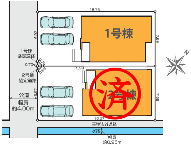 静岡市上足洗2期　全2棟の区画図