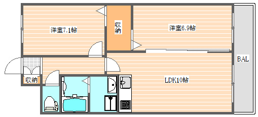ORIENT BLD No.93マリナゲート(オリエントビルNo.93マリナゲート)の間取り|使いやすい間取りです。