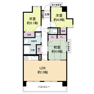 【間取り】 | ラフォレドゥ北田辺(北田辺小学校区) | ラフォレドゥ北田辺　間取り