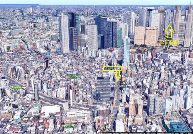 フェリスセレーノの周辺|西新宿5丁目駅周辺。ドローンを使って撮影？！