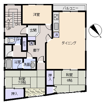 熱海市清水町　賃貸住宅の間取り