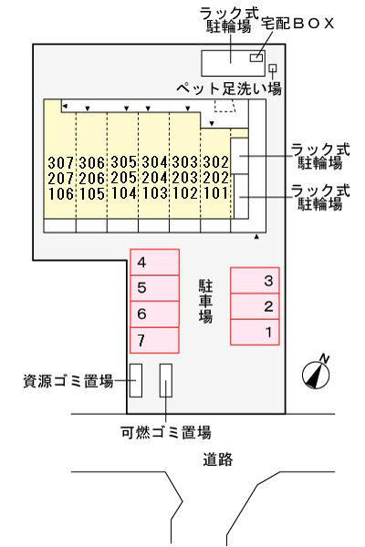 川口市戸塚東２丁目のアパートの区画図