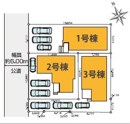鶴ヶ島市脚折町新築戸建の区画図