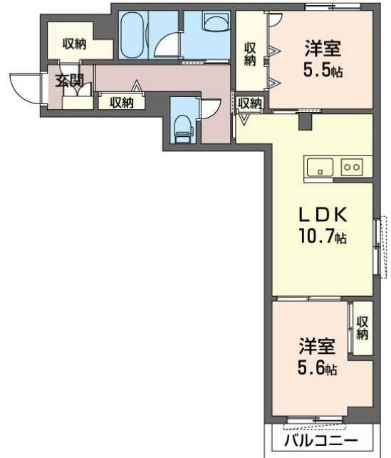 カーサラフィーネ目白　南東角部屋　南向き　家族向けの間取り