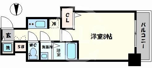S-RESIDENCE谷町五丁目の間取り|S-RESIDENCE谷町五丁目　間取り