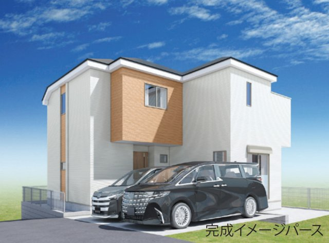 横浜市港南区笹下7丁目 新築戸建て【仲介手数料無料】カースペース2台の外観パース
