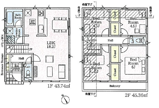 【間取り】 | 調布市富士見町3丁目　新築戸建　全8棟 | 2号棟