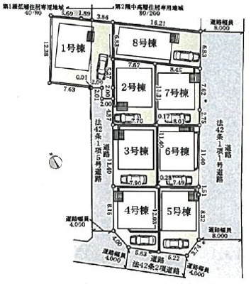 【区画図】 | 調布市富士見町3丁目　新築戸建　全8棟