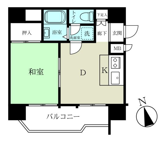 陽当り・通風良好・ライオンズマンション荒町の間取り