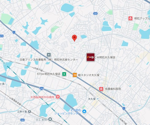 明石市大久保町緑ヶ丘　土地の地図