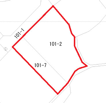 勿来町四沢天ヶ作101-2の土地図