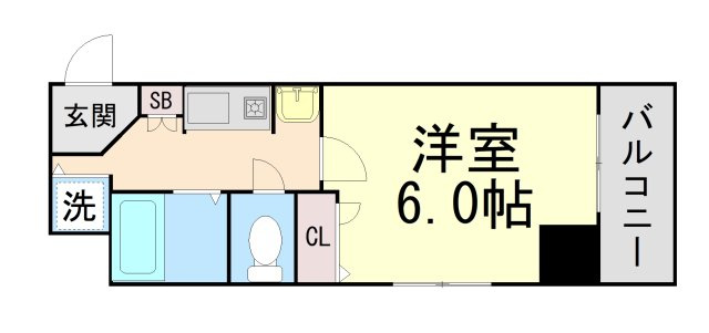 プレサンス神戸裁判所前の間取り