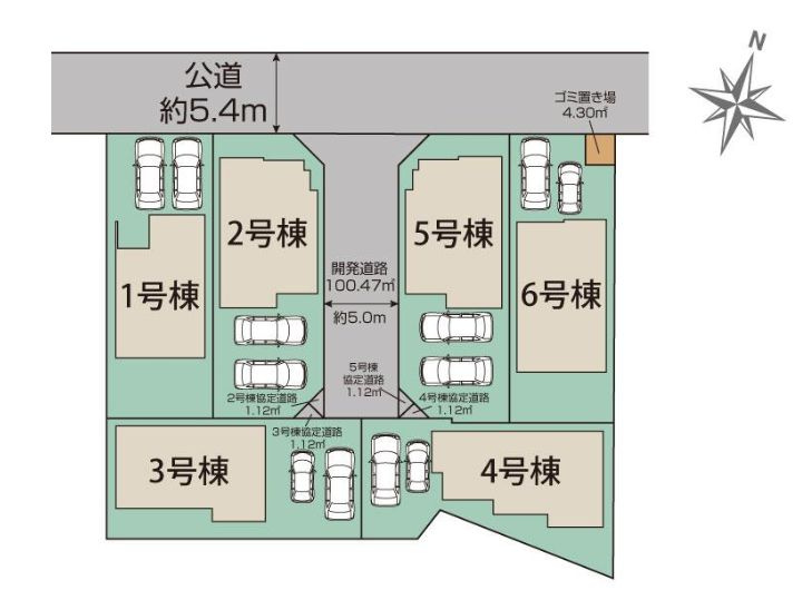 平塚市南原2丁目新築戸建て　6号棟の区画図|区画図「平塚市南原2丁目新築戸建て」