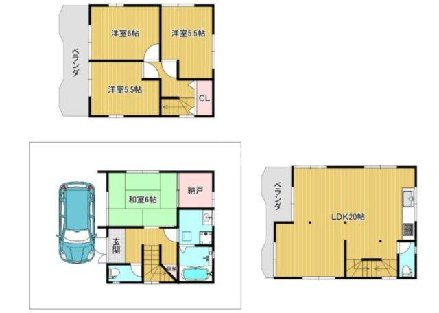 内本町3 中古戸建の間取り|4LDKの物件です