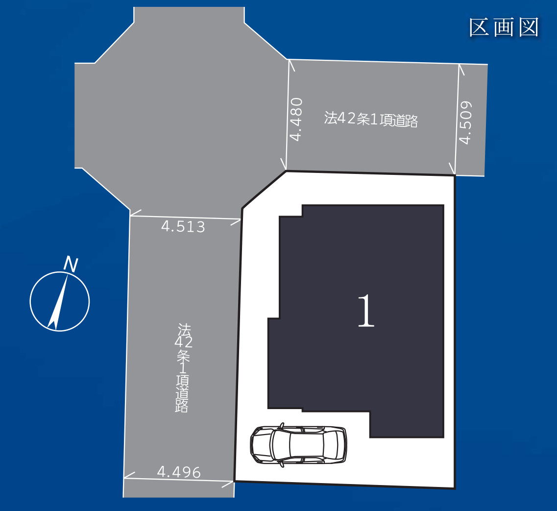 横浜市金沢区富岡西1丁目 新築戸建て【仲介手数料無料】の区画図