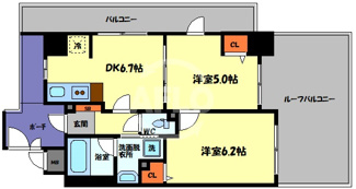 【間取り】 | エステムプラザ心斎橋Ⅱノール・ロジェ　開平小学校区 | エステムプラザ心斎橋IIノール・ロジェ　間取り