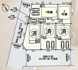 福岡市東区水谷第５　２号棟の区画図