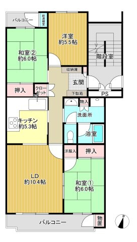 厚木そりだハイツ３号棟の間取り
