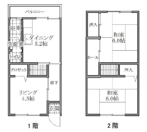 鶴甲コーポ　1号棟 - 34号棟の間取り